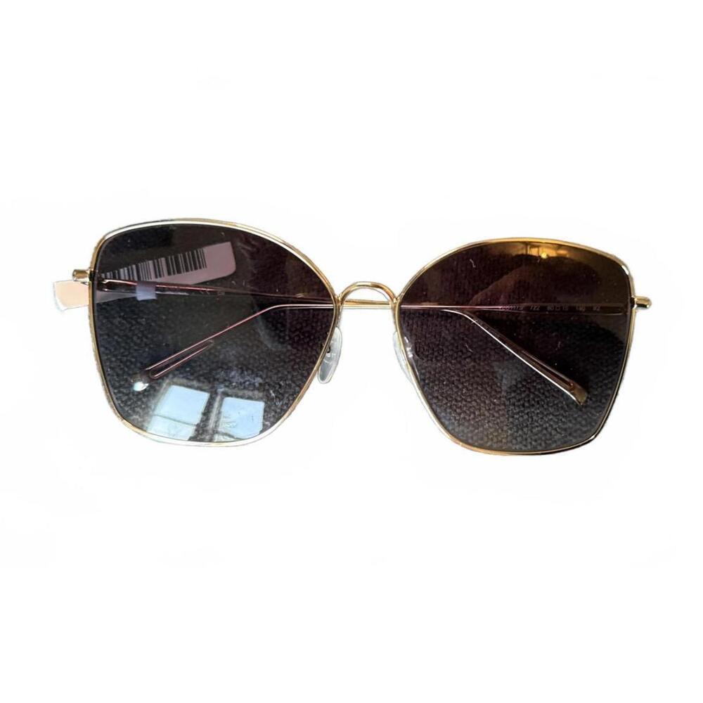 Longchamp Womens Sunglasses with Gold Frame and Dark Lenses (New)